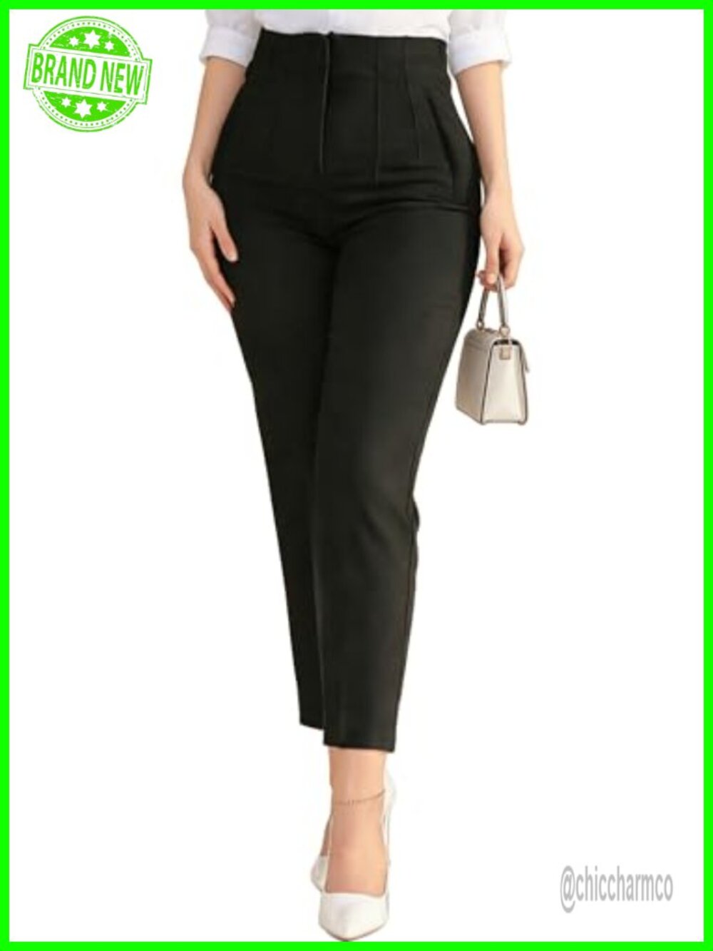 Womens High Waisted Straight Leg Dress Pants Stretchy Business Casual Trousers